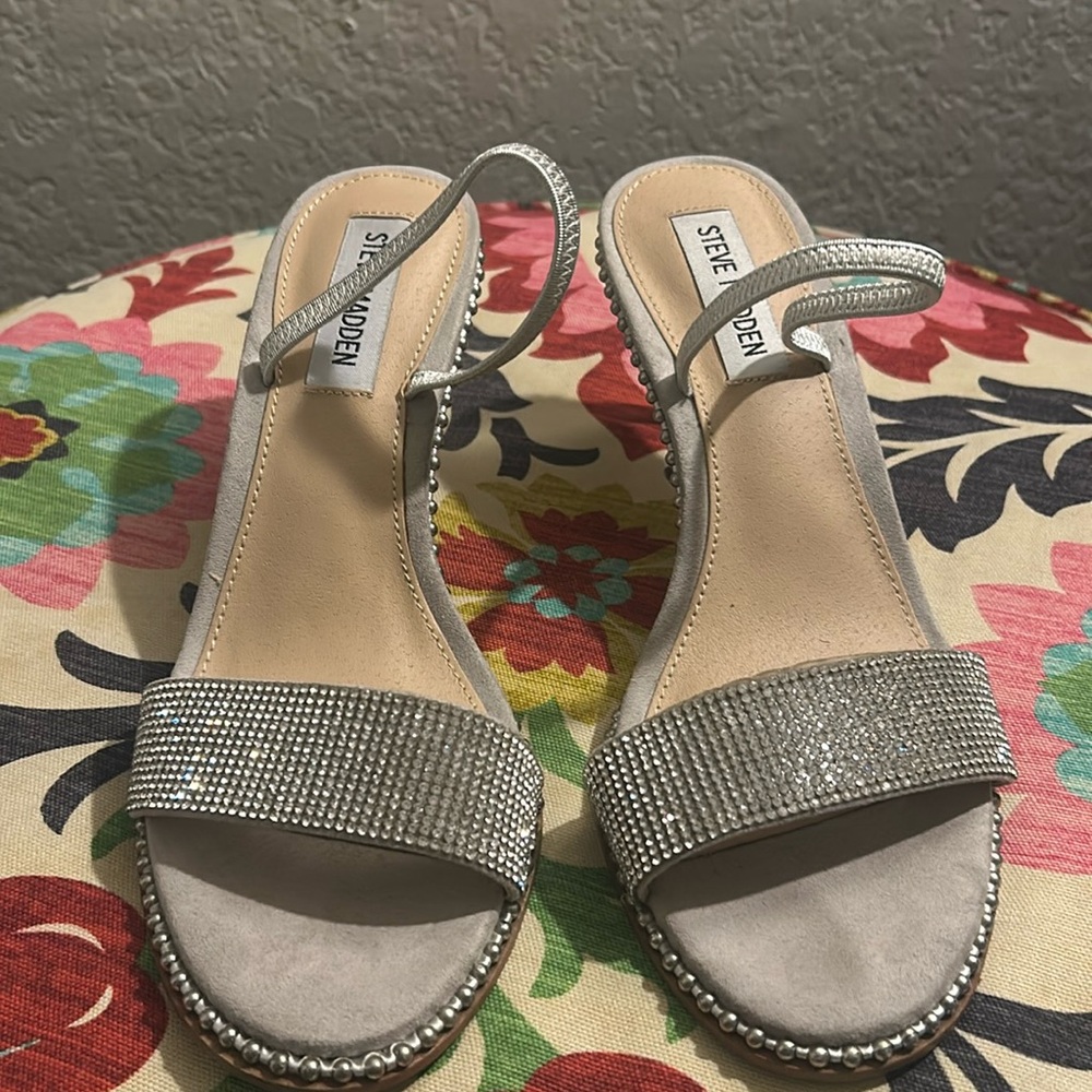 Steve madden heels, metallic size 7M